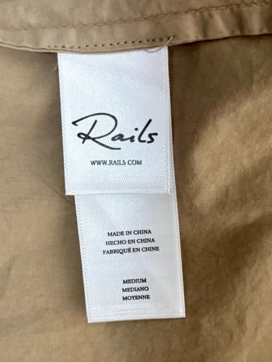 Rails Natalie Cotton Poplin Wrap Dress | Size Medium | Khaki/Natural | NWT - Picture 8 of 10